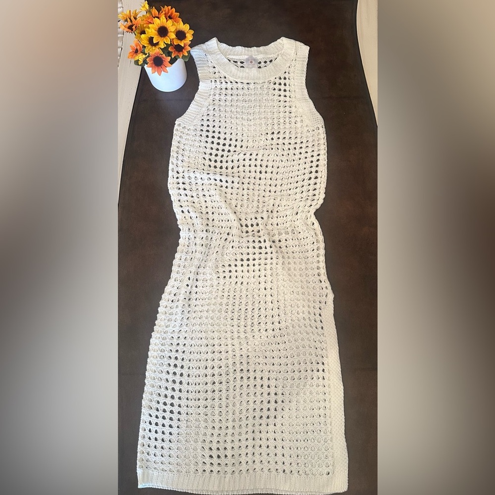 Shade & Shore White Crochet Dress